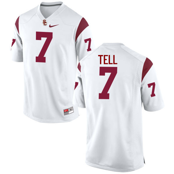 Men #7 Marvell Tell III USC Trojans College Football Jerseys-White